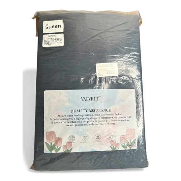 Queen Sheet Set Navy Blue Extra Deep Pocket 18–24 Inch Cooling Bamboo - Picture 4 of 4